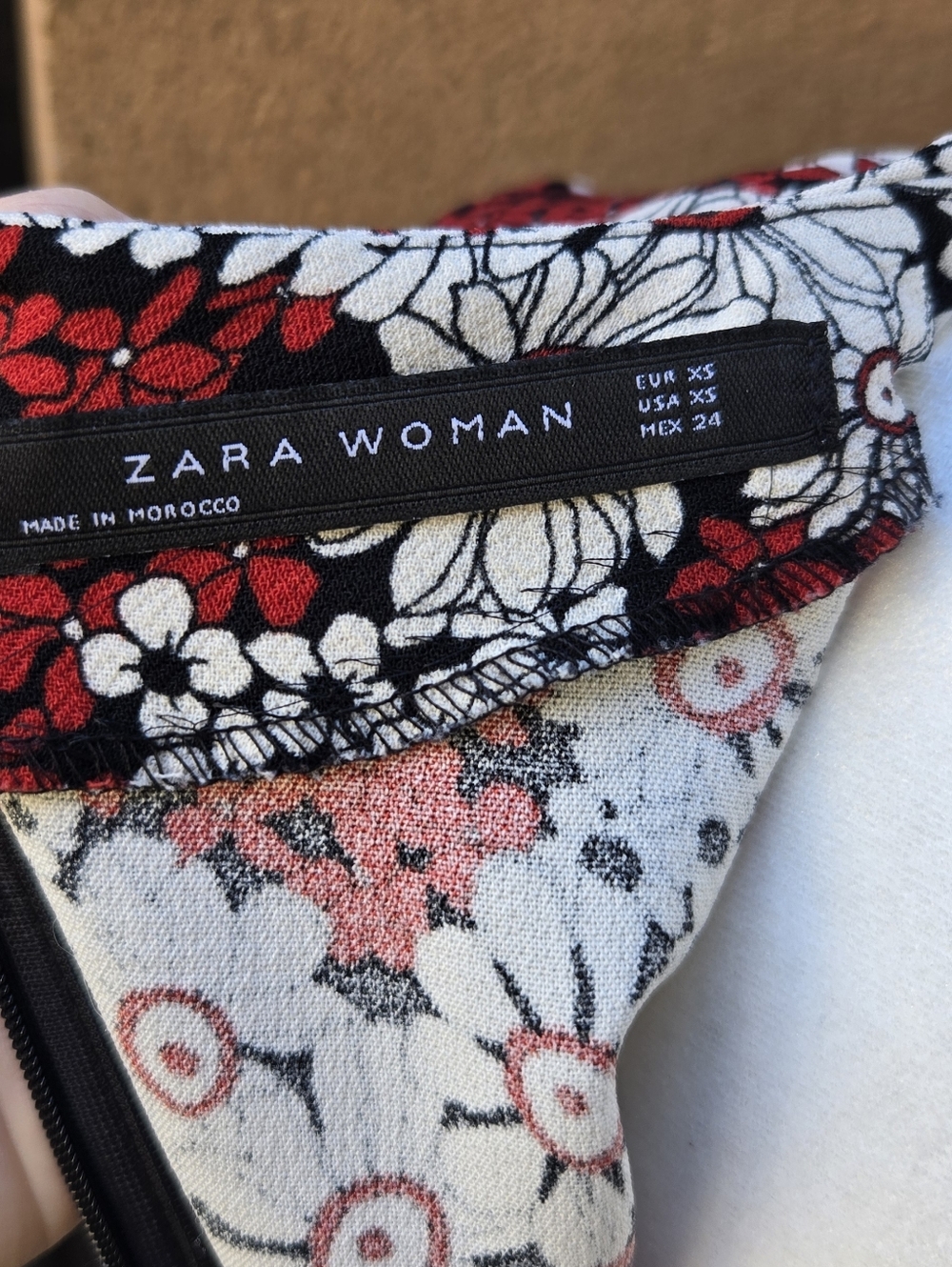 Zara Woman Red Floral Long-Sleeve Shift Dress Blogger Favorite - Picture 9 of 11